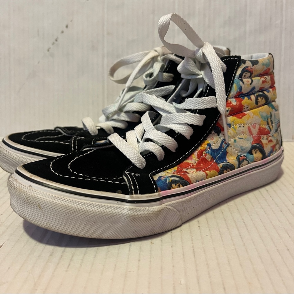 Disney Vans Adult Shoes Mens 5 Womens 6.5 Princess Black High Tops Sneakers - Picture 2 of 12